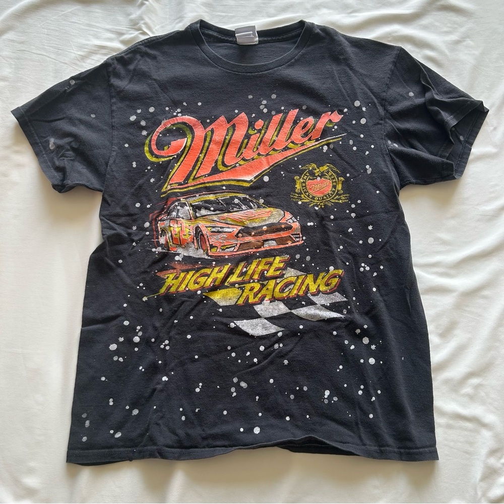 Urban Outfitters / Junk Food Tee, Miller Racing splatter tshirt, S